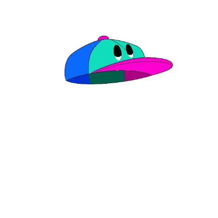 The Cap: a backwards neon cap with eyes